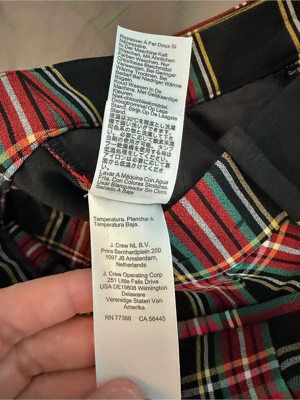 J.Crew Ruby Full-Length Pant Plaid Full-Length Pants in Black & Red Size 2 - Picture 5 of 12
